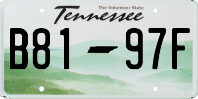 TN license plate B8197F