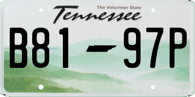 TN license plate B8197P
