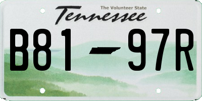 TN license plate B8197R