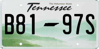 TN license plate B8197S