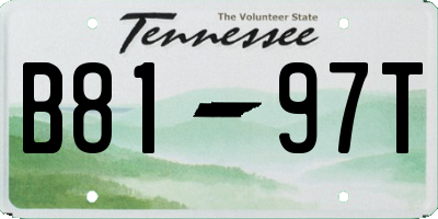 TN license plate B8197T