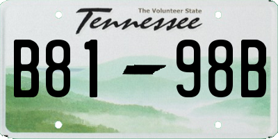 TN license plate B8198B