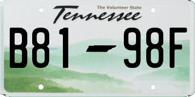 TN license plate B8198F