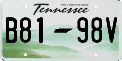 TN license plate B8198V