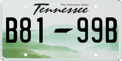 TN license plate B8199B