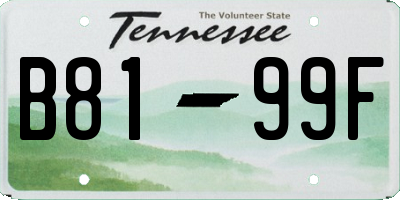 TN license plate B8199F