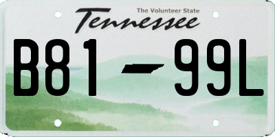 TN license plate B8199L