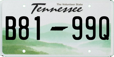 TN license plate B8199Q