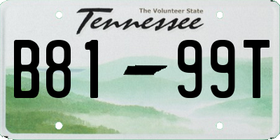 TN license plate B8199T