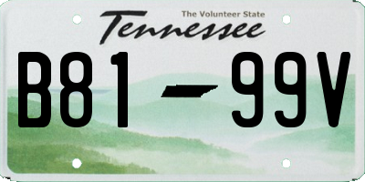 TN license plate B8199V