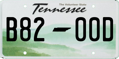 TN license plate B8200D