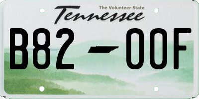 TN license plate B8200F