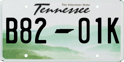 TN license plate B8201K