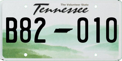 TN license plate B8201O