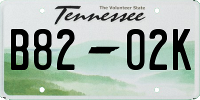 TN license plate B8202K