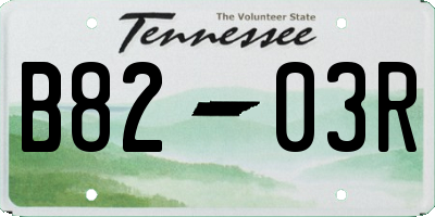 TN license plate B8203R