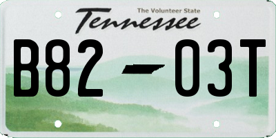 TN license plate B8203T