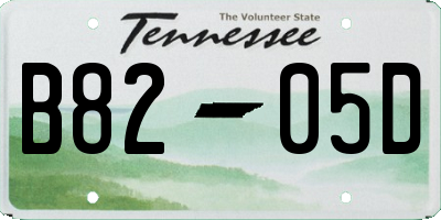 TN license plate B8205D