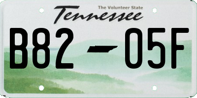TN license plate B8205F