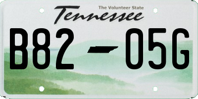 TN license plate B8205G