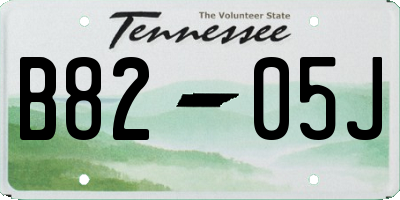 TN license plate B8205J