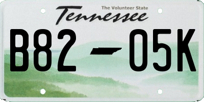 TN license plate B8205K