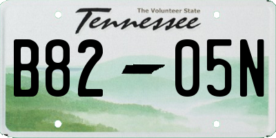 TN license plate B8205N