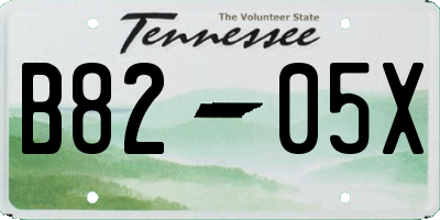 TN license plate B8205X
