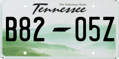 TN license plate B8205Z