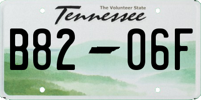 TN license plate B8206F