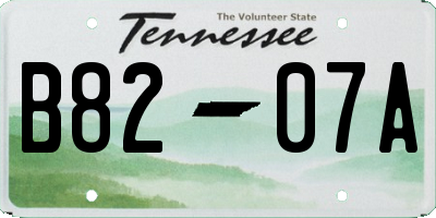 TN license plate B8207A