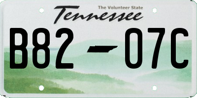 TN license plate B8207C