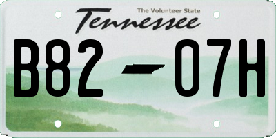 TN license plate B8207H
