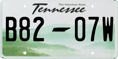 TN license plate B8207W
