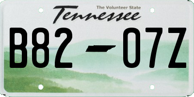 TN license plate B8207Z