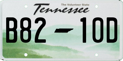 TN license plate B8210D