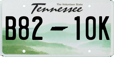 TN license plate B8210K