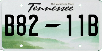 TN license plate B8211B