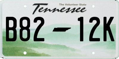 TN license plate B8212K