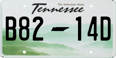 TN license plate B8214D