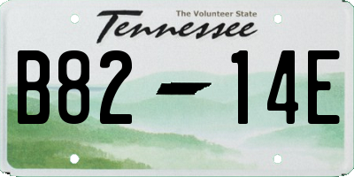 TN license plate B8214E