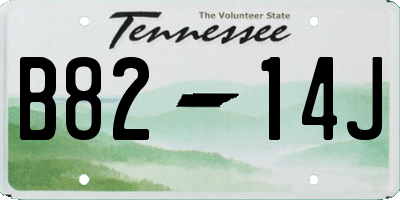 TN license plate B8214J