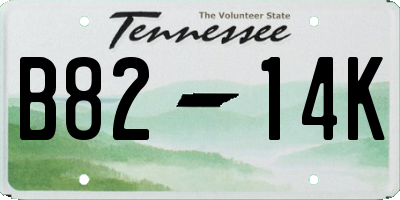 TN license plate B8214K