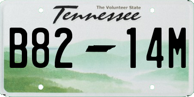 TN license plate B8214M