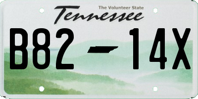 TN license plate B8214X