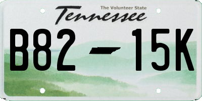 TN license plate B8215K