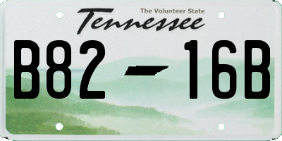 TN license plate B8216B