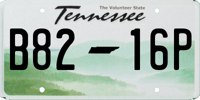 TN license plate B8216P