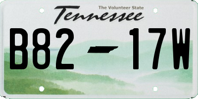 TN license plate B8217W