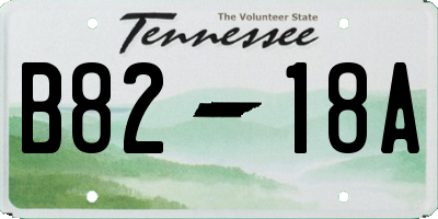 TN license plate B8218A